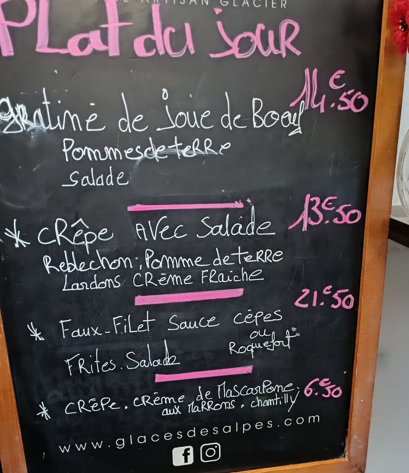 Ardoise du plat du jour - Le Miam Nyons